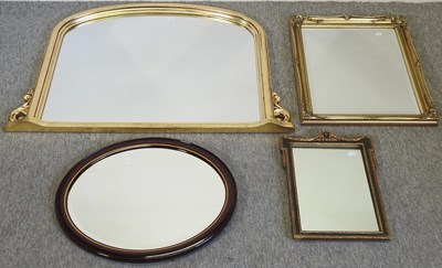 Lot 146 - A modern gilt framed overmantel mirror