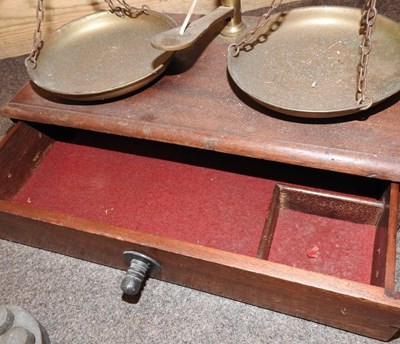 Lot 107 - A set of 19th century brass balance scales