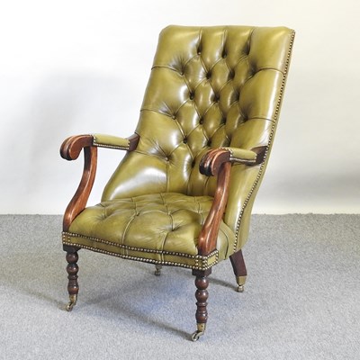 Lot 2 - A button back armchair