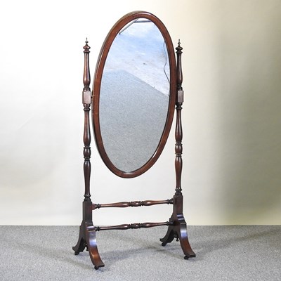 Lot 221 - A cheval mirror