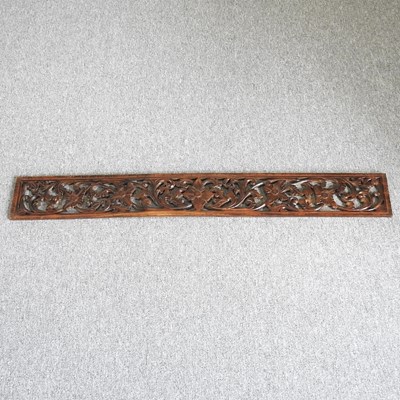 Lot 451 - A carved fretwork panel