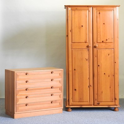 Lot 44 - A modern pine wardrobe