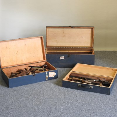 Lot 307 - Three wooden tool boxes