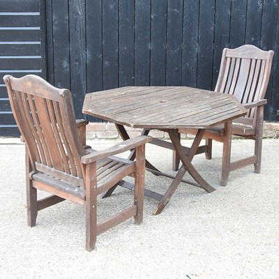 Lot 355 - A garden table and chairs