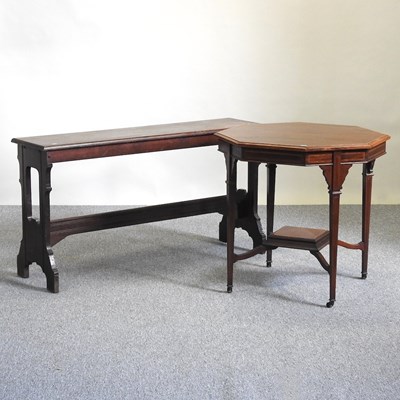 Lot 343 - A bench and a table