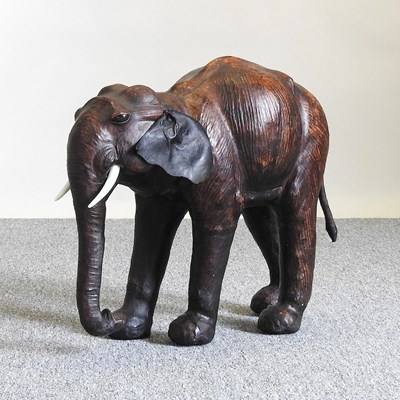 Lot 294 - A wooden elephant