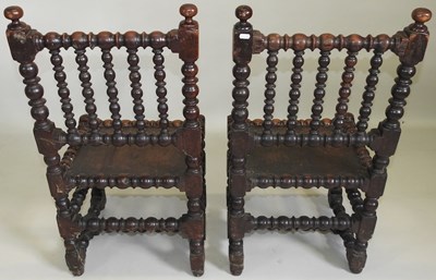 Lot 11 - A pair of 17th century chairs