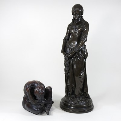 Lot 195 - Two bronzed figures