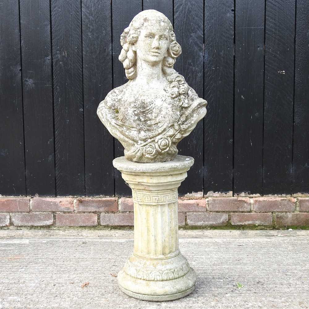 Lot 336 - A cast stone bust