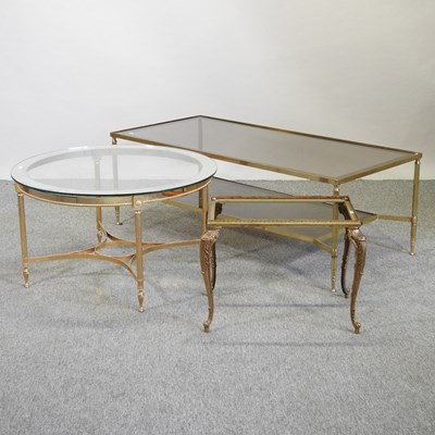 Lot 680 - A modern brass coffee table