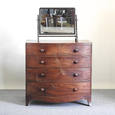 Lot 398 - A bow front chest