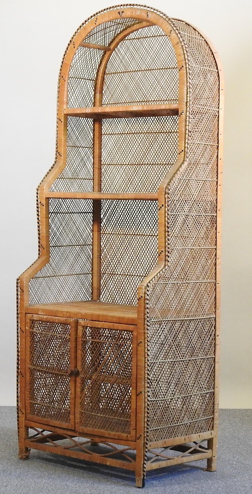 Lot 191 A wicker bookcase
