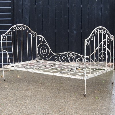 Lot 242 - A French iron daybed