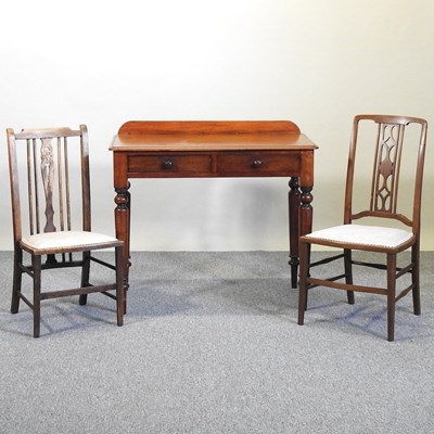 Lot 132 - A side table and chairs