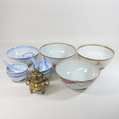 Lot 296 - An ornate Chinese brass censer