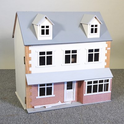 Lot 378 - A painted doll’s house