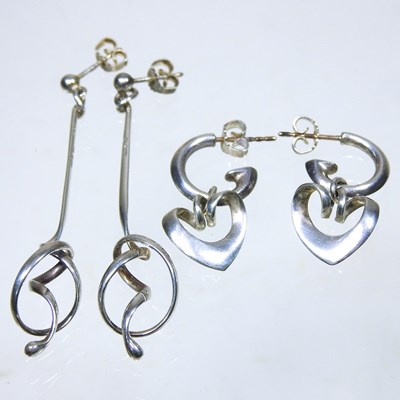 Lot 166 - Two pairs of Georg Jensen earrings