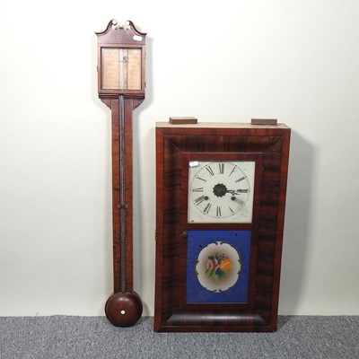 Lot 435 - A barometer and clock