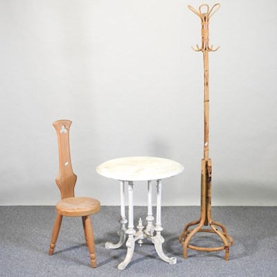 Lot 526 - A table, chair and stand