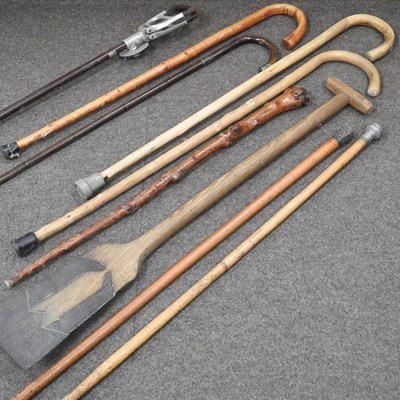 Lot 121 - A collection of walking sticks