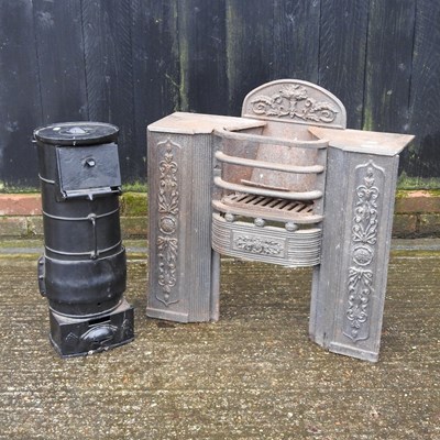 Lot 370 - A portable cast iron cylinder stove