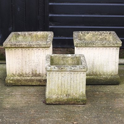 Lot 132 - Three square planters