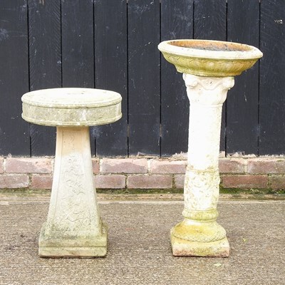 Lot 350 - A birdbath and a pedestal