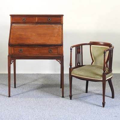 Lot 503 - A bureau and a chair