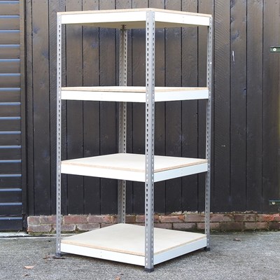 Lot 443 - A metal shelf unit