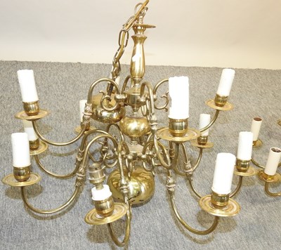 Lot 134 - A brass chandelier