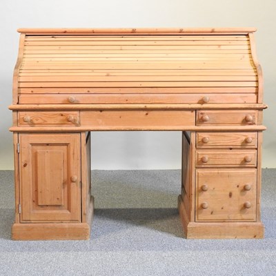 Lot 306 - A tambour desk