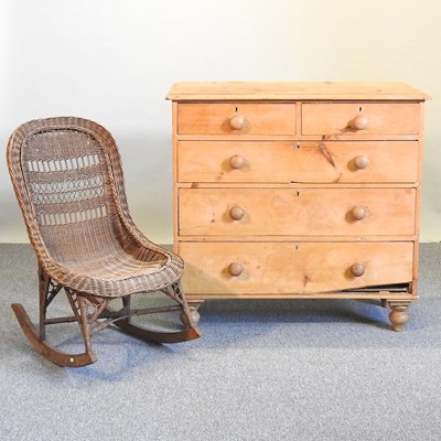 Lot 340 - A chest and chair