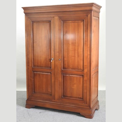 Lot 379 - A modern cherrywood double wardrobe