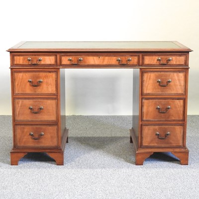 Lot 396 - A pedestal desk