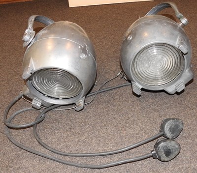 Lot 157 - A pair of mid 20th century Strand Electric metal stage lights