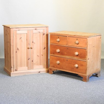 Lot 357 - A pine chest and cabinet