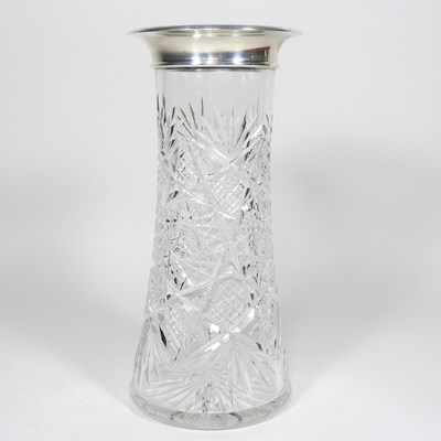 Lot 216 - A cut glass vase