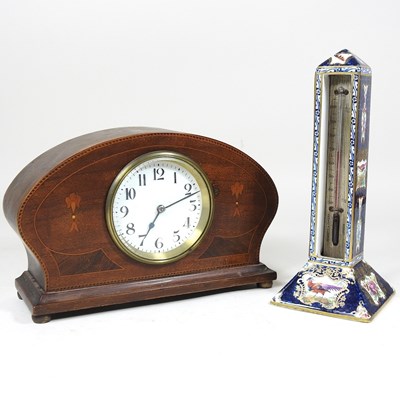 Lot 198 - A clock and barometer