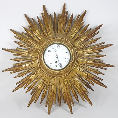 Lot 245 - A sunburst clock