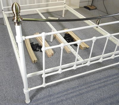 Lot 37 - A white painted metal bedstead