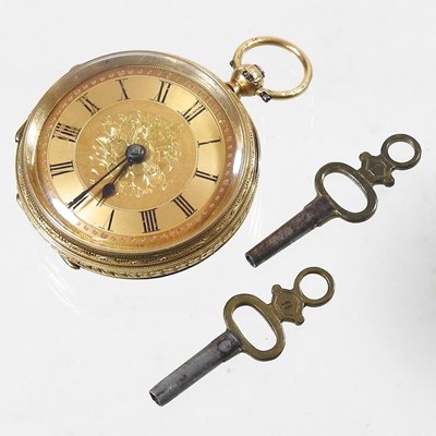 Lot 367 - A gold pocket watch