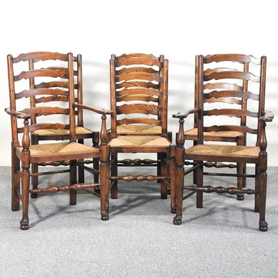 Lot 311 - A set of ladderback chairs