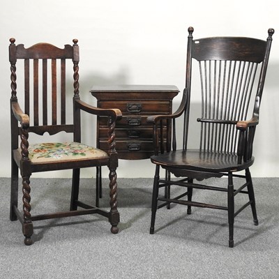 Lot 435 - A cabinet and chairs