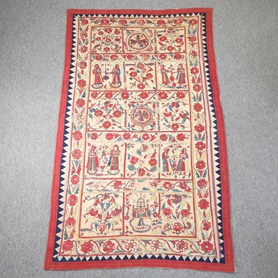 Lot 368 - An embroidered panel