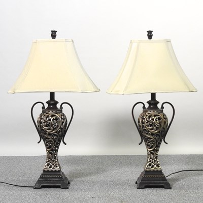 Lot 458 - A pair of modern table lamps