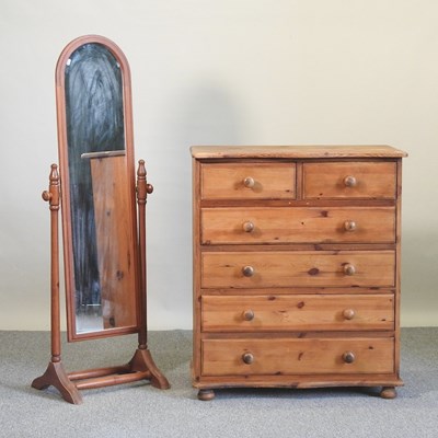 Lot 248 - A pine chest of drawers