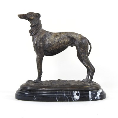 Lot 2 - A bronze greyhound