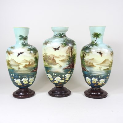 Lot 256 - Three opaline vases