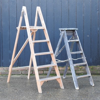 Lot 91 - Two wooden stepladders
