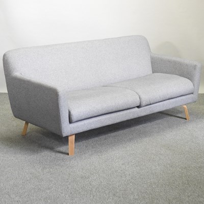 Lot 678 - A modern grey upholstered sofa